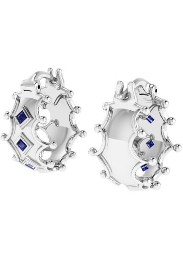 Excelsior Blue Petit Princess Cut Earrings